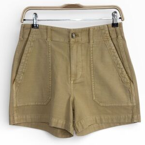 Faherty Stretch Terry Patch Pocket Shorts Desert Khaki Size 27 High Waist